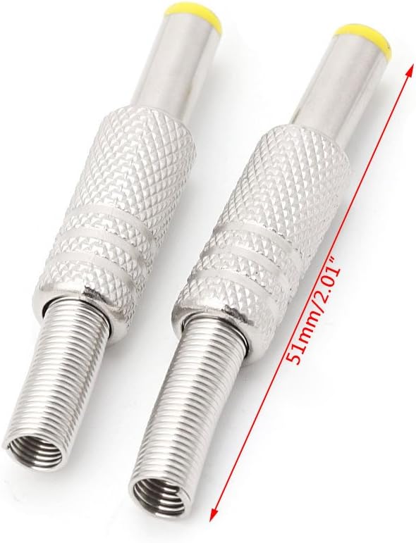 VLSQHNCF 5Pcs 5.5x2.5mm MP3 MP4 Male Plug Metal Connector Adapter for Player Player Audio-Video Equipment Banana Cable
