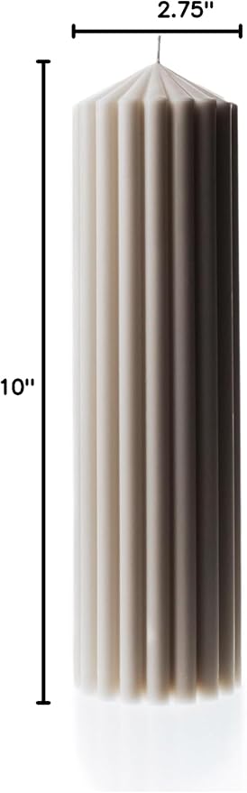 LAWA Ribbed Peak Pillar Candle - Large Beautiful Handmade Pillar Scented Soy Wax Candle Elegant Bubble Aesthetic Candle Housewarming Gift Home Room Shelf Decor Idea White (Large)