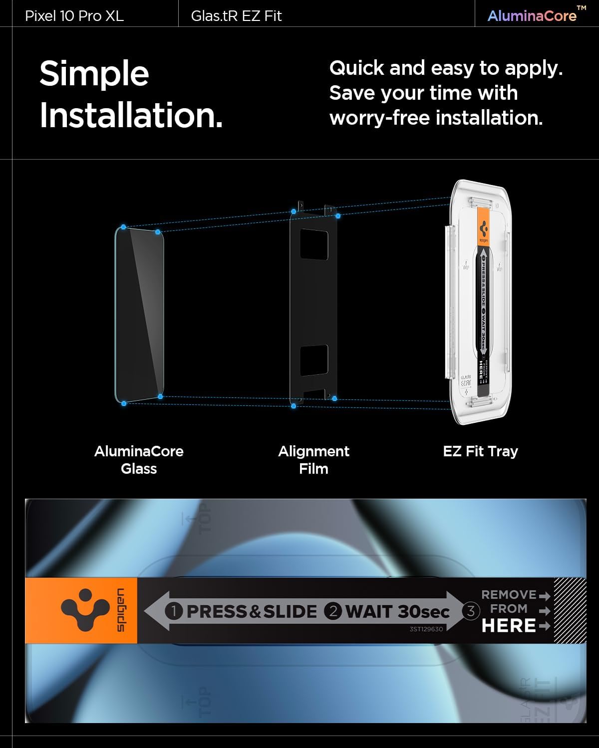 10 9 [2 Pack] 9H+ Spigen AluminaCore Tempered Glass Screen Protector [GlasTR EZ FIT] designed for Pixel Pro XL | Pixel