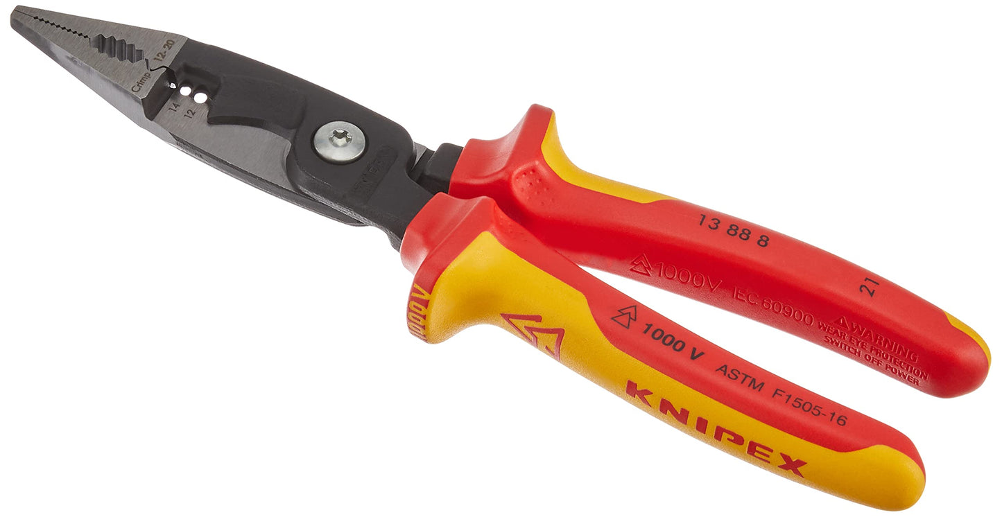 Knipex Tools LP 10-Piece 1000V Insulated Pliers, Cutters and Screwdriver Set + KNIPEX Electrical Installation Pliers