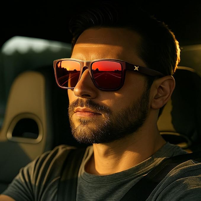 Forge Men's Carbon Fiber Sunglasses – Revo Polarized UV400 Sport Sunglasses for Driving, Fishing & Outdoors – Anti-Fog and Anti-Scratch, Built to Last for Life