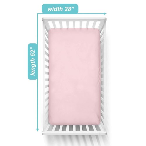 American Baby Company Fitted Crib Sheets - Soft 100% Cotton Jersey, 28" x 52", Pink, Breathable Design