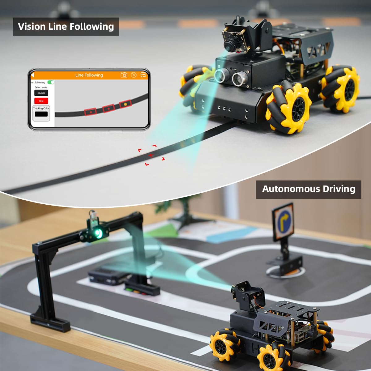 HIWONDER Robot Car with Raspberry Pi 5 AI Vision HD Camera, Python Programming Open Source DIY Robot Kit for Teens Adults, TurboPi Standard Kit & Without RaspberryPi