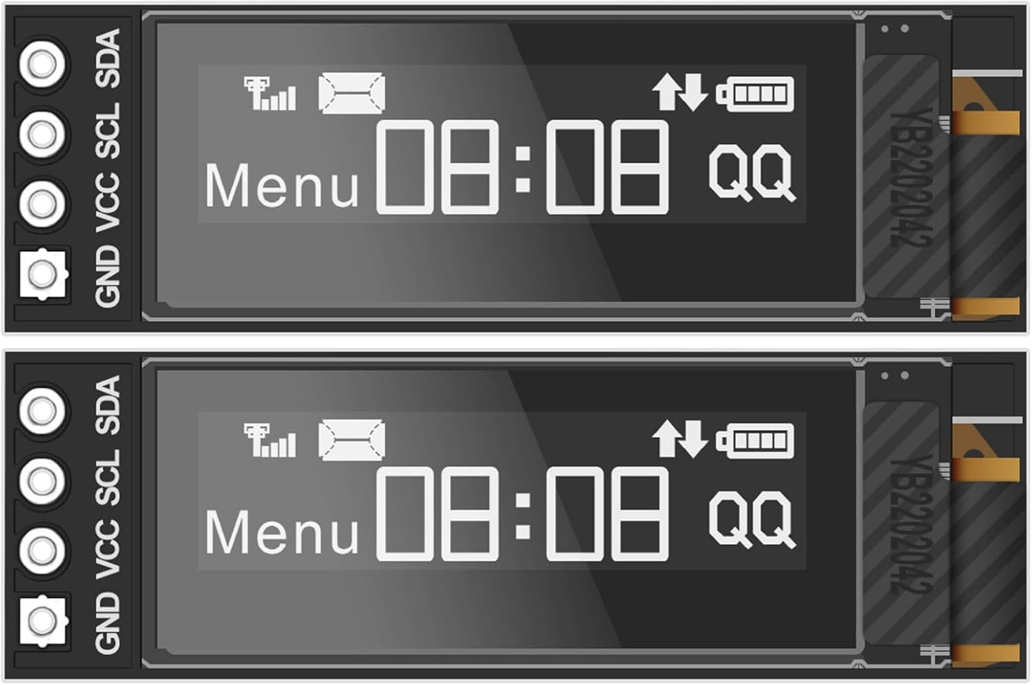MakerFocus 2pcs 0.91 Inch I2C 128 32 SSD1306 Pi/ESP32 IIC OLED Display Module x Pixel Driver Self-Luminous Display