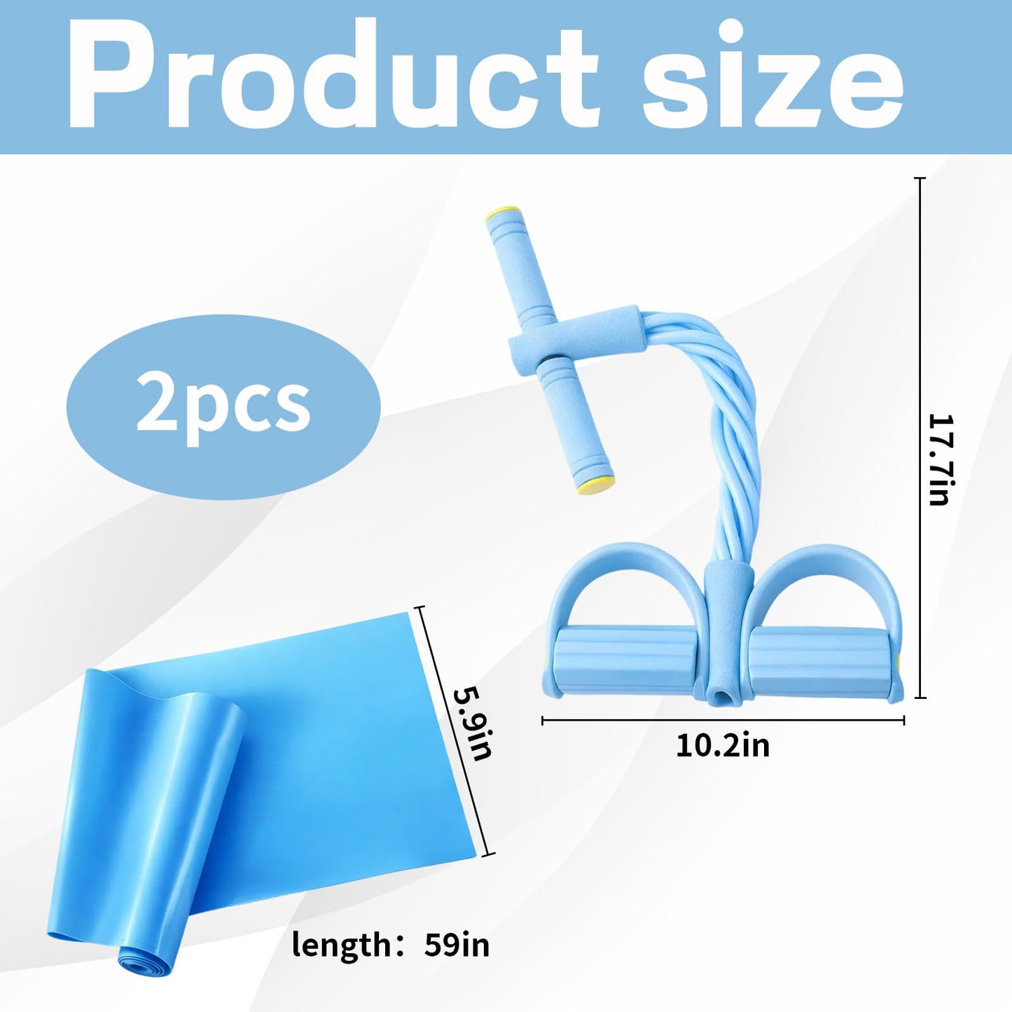 Pedal Resistance Band, 6 Tube Blue Foot Pedal and Handles Resistance Bands Set, Multifunction Pull Up Assistance Bands for Home Gym Workout Equipment, Space Efficient Fitness Training Solution
