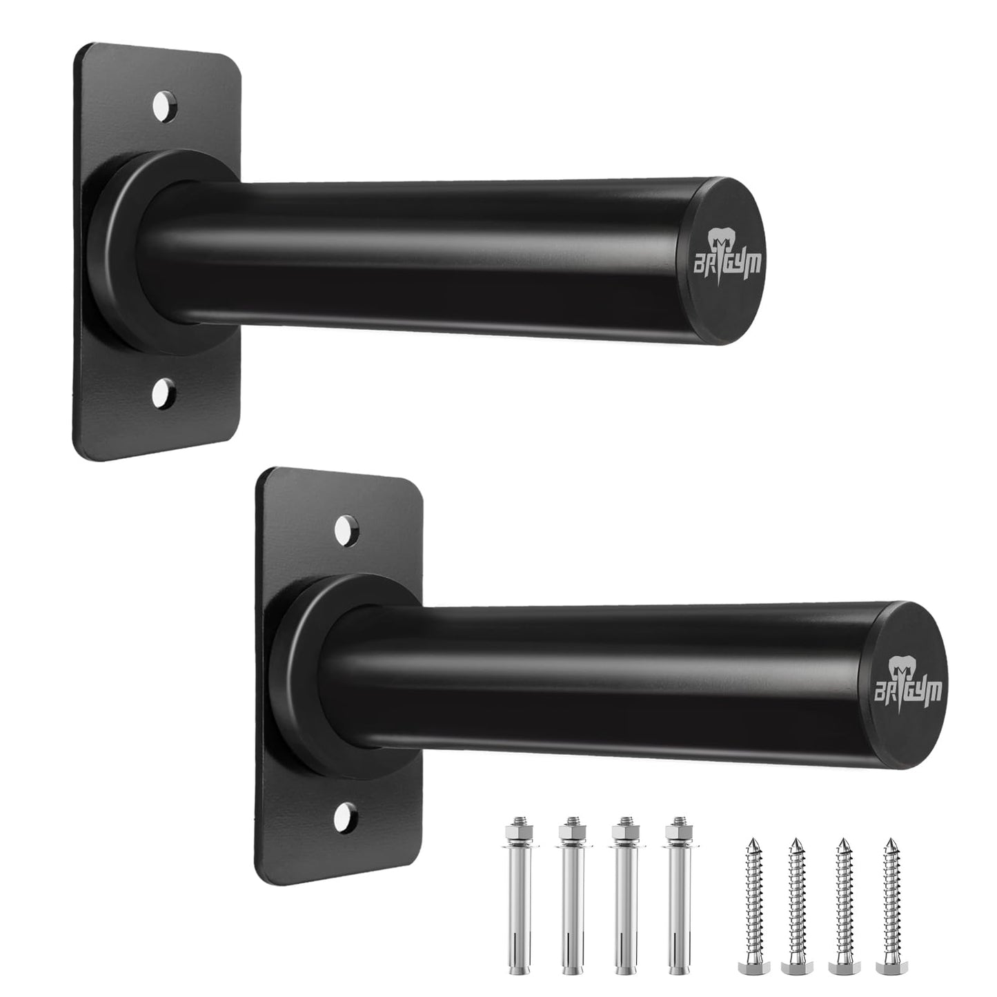 BRTGYM Wall Mounted Weight Plate Holder, Fit 2inch Olympic Weight Plates, Max Weight Capacity 275 lb, Heavy Iron Construction, Mounting Hardware Included