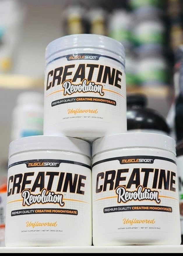 Musclesport Creatine Monohydrate Powder - Micronized Creatine Monohydrate - Energy, Strength & Endurance - 300g, Unflavored