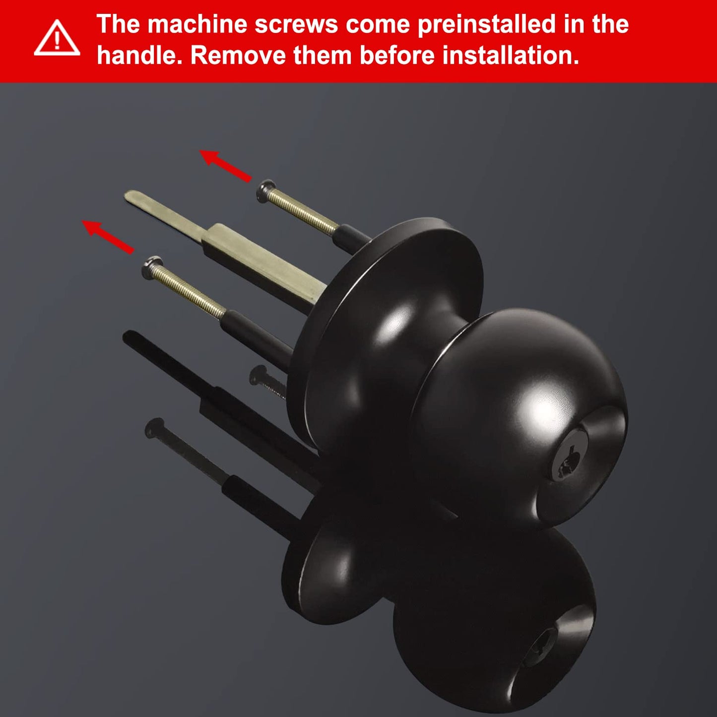 BESTTEN Keyed Entry Door Knob, Heavy Duty Entrance Door Lock, Standard Ball, All Metal, Matte Black