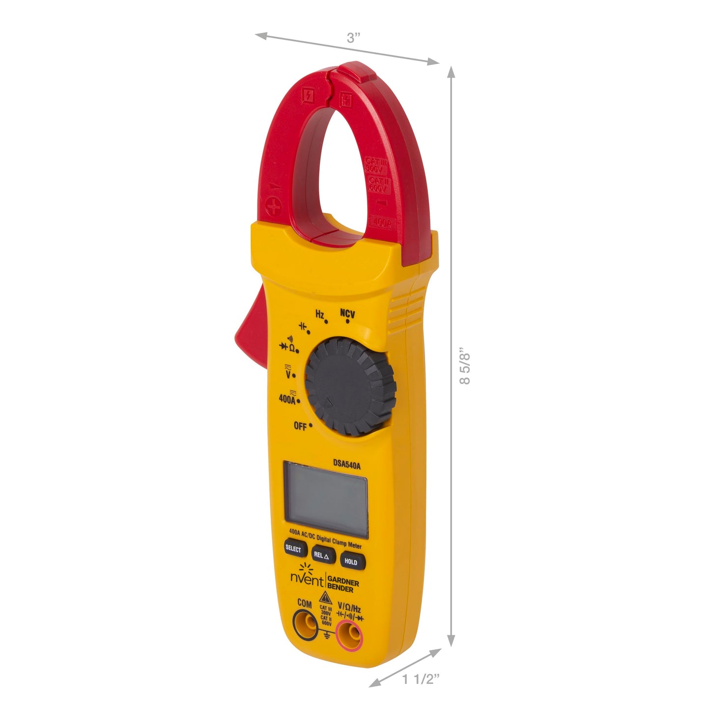 Sperry Instruments DSA540A 6 Function Digital Snap-Around Clamp Meter, Clamp-On AC / DC Voltage, 400 AMP Meter, AC / DC Current Reading, Reads Panel & Outlet Voltage, Includes Carrying Case, Black & Yellow