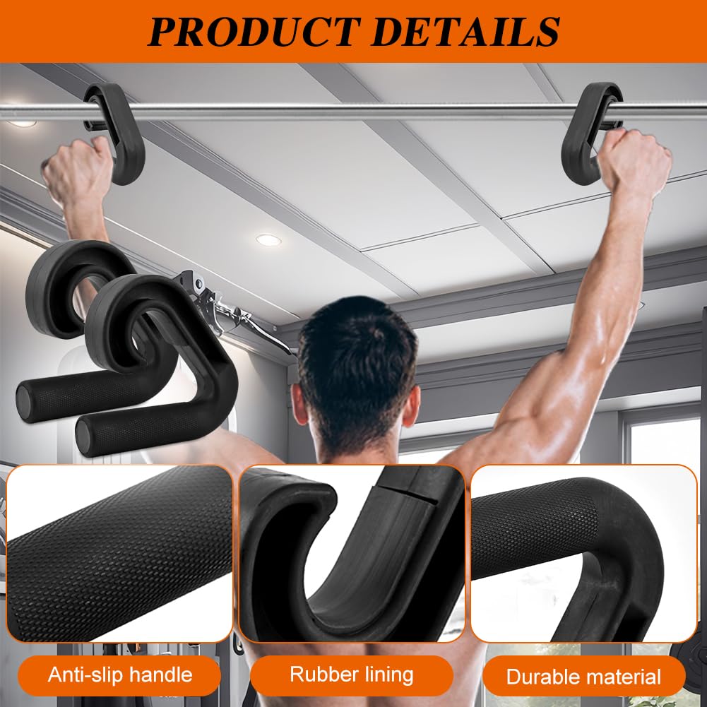Neutral Grip Pull Up Handles, 45/90 degree Heavy Duty Angled Barbell Grips & Pull Up Bar Grips for Relieve Wrist Stress Ergonomic Hooks for Fits Pull Up Bar Grips & Barbells