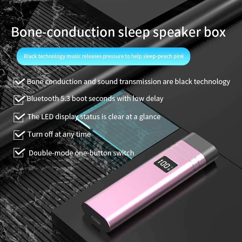 SERENAGLOW Pillow Speaker for Sleeping, Portable Sleep Aid Build-in Bone Conduction, Mini Bluetooth White Noise Machine