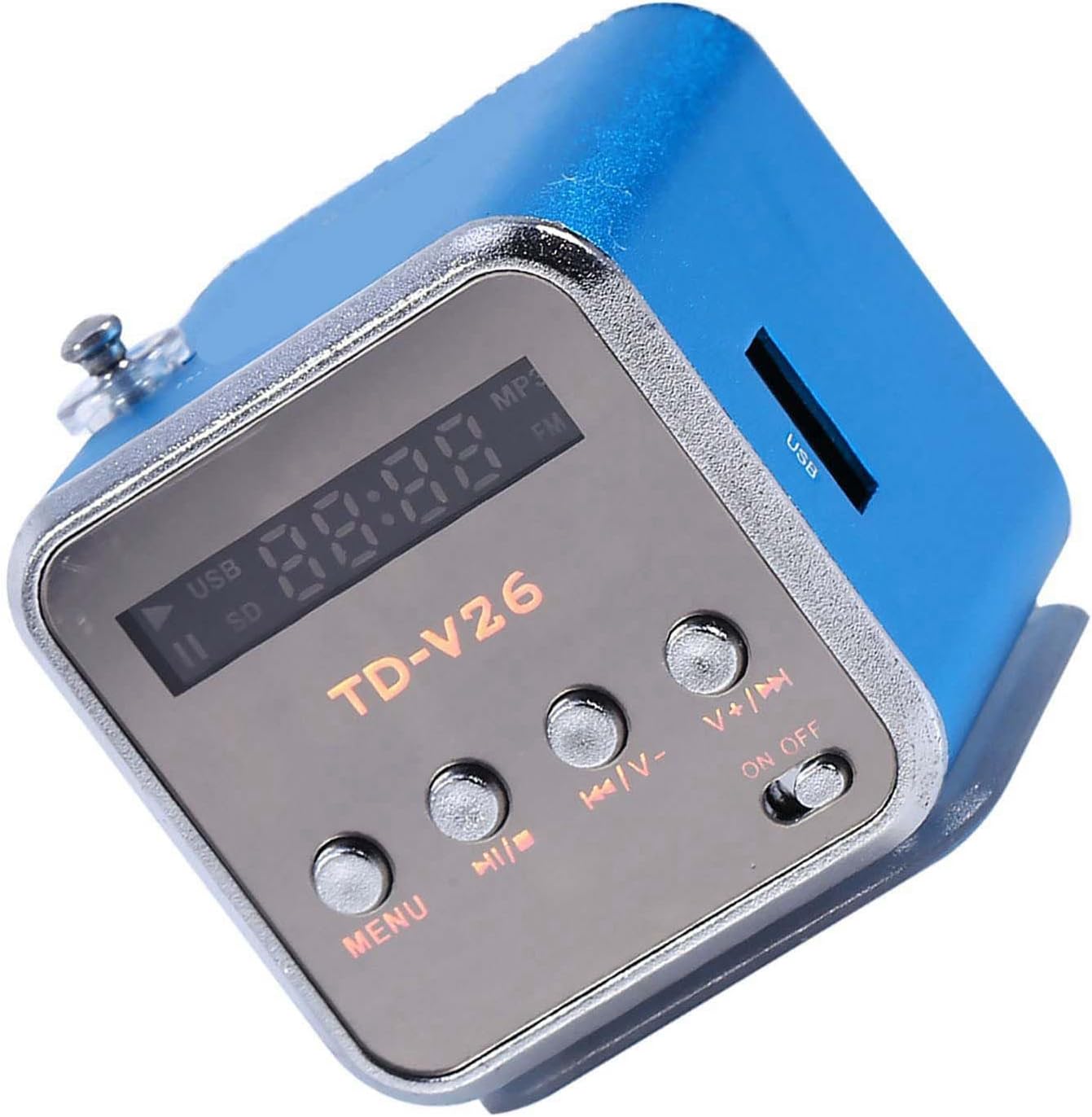 Zerone MP3 5W 5x5cm Mini Speaker Digital Music Player, with FM Radio Portable Audio Player Supports TF/USB Output