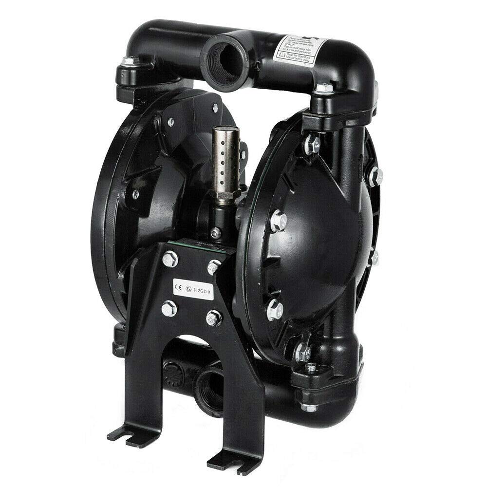 Air-Operated Double Diaphragm Pump 1 Inch Inlet & Outlet, Heavy Duty Pneumatic Diaphragm Transfer Pump for Diesel, Grease, Kerosene and Oil 35GPM 120PSI 1/2 Inch Air Inlet