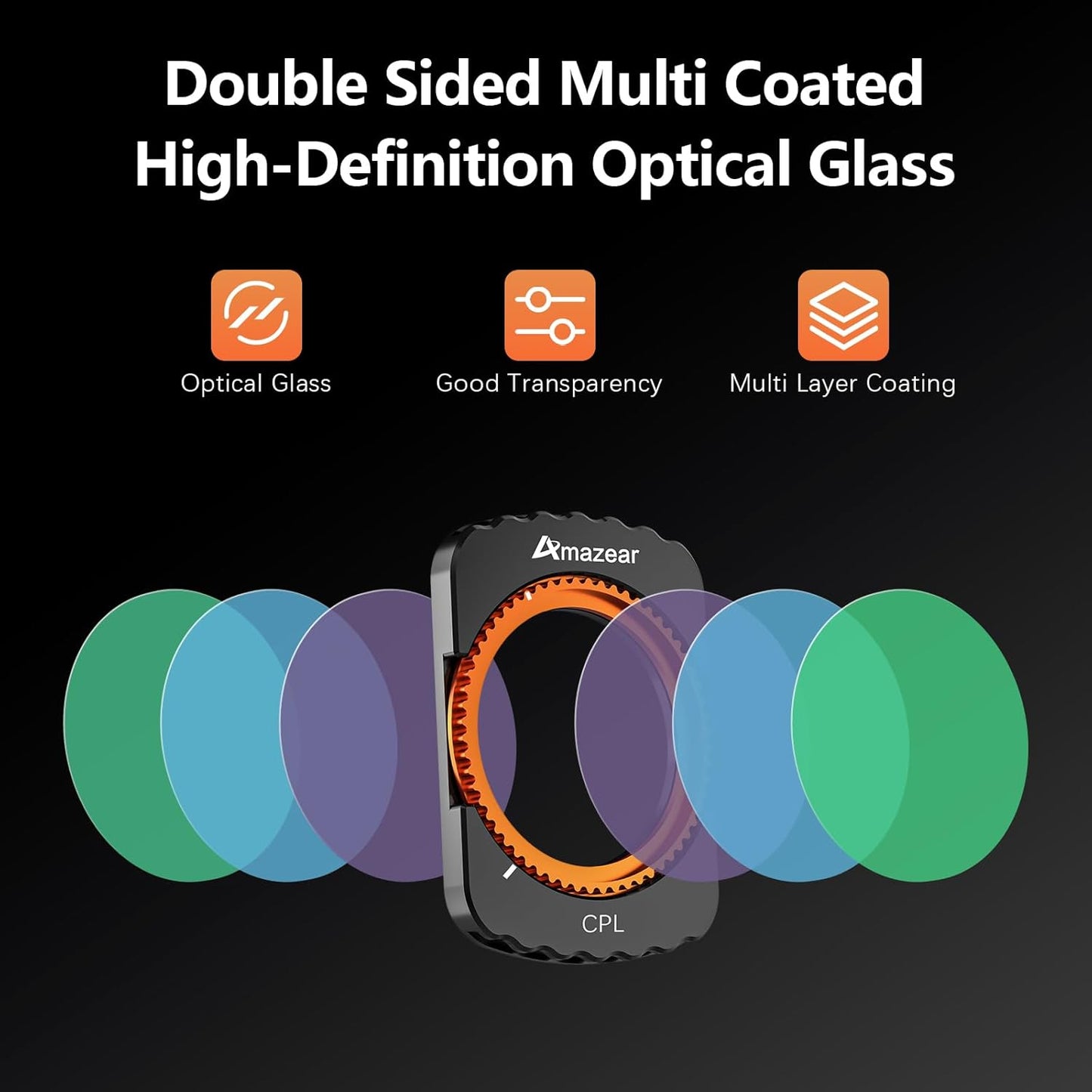 AMAZEAR 4/3 1/4 ND16/ND64/ND256 5 Pack ND CPL Filters Kit for DJI Osmo Pocket / Xtra Muse Gimbal Camera Accessories