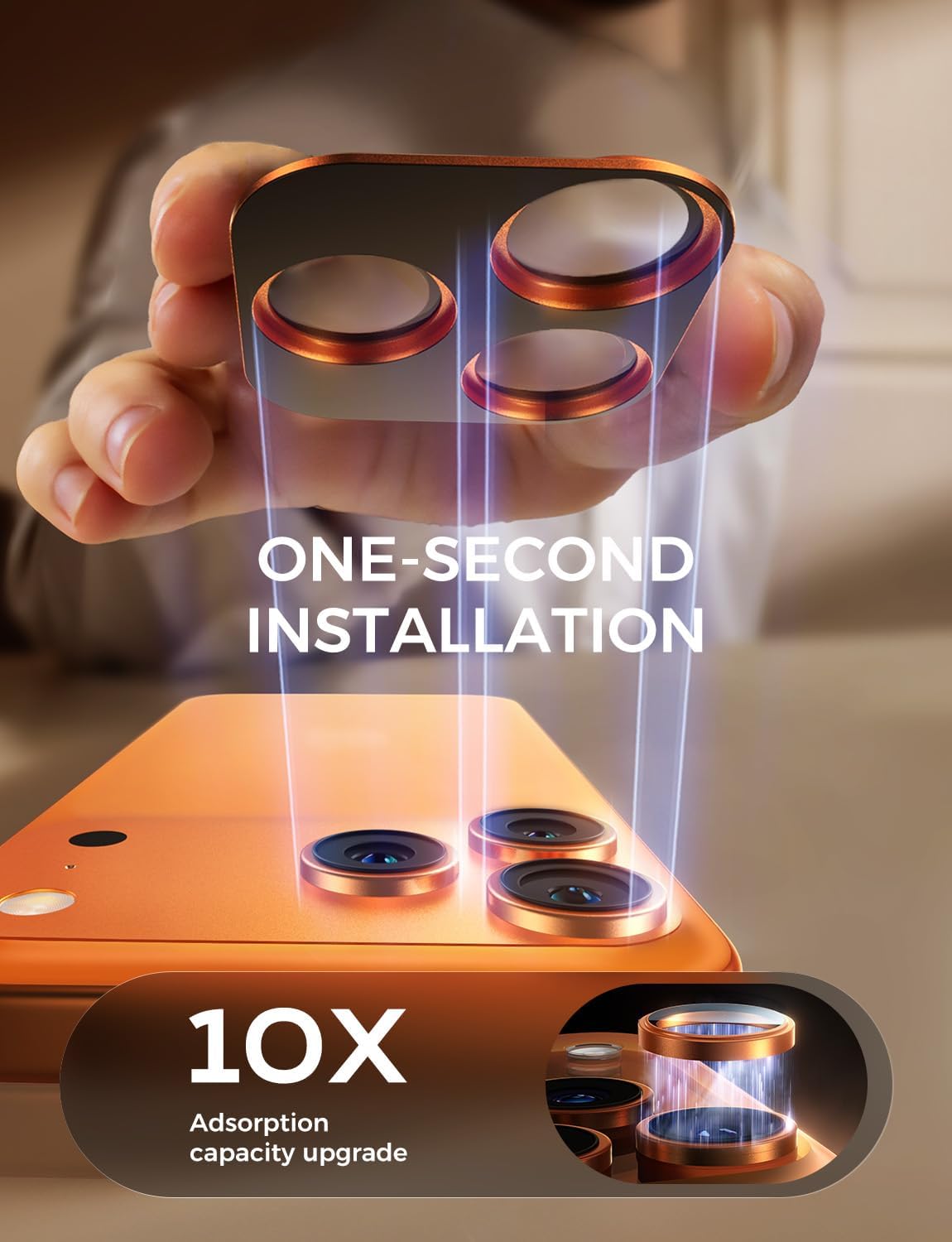 17 6.9'', 2 Pack, MAGIC JOHN for iPhone Pro Max Camera Lens Protector HD Clear, Magnetic Tempered-Glass Lens Film