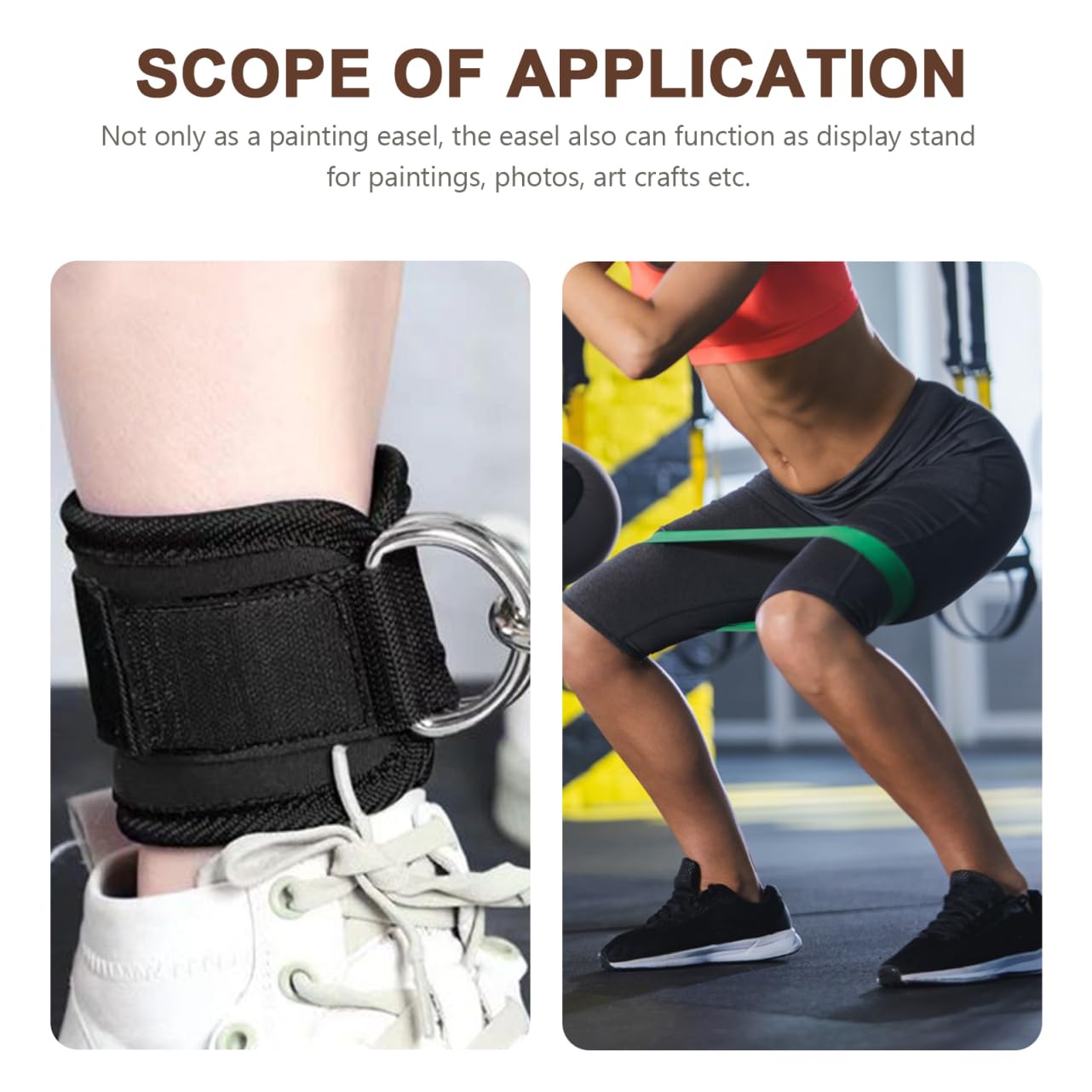 SUPVOX 2Pcs Gym Ankle Straps for Cable Machine: Padded Leg Kickback Straps with Heavy-Duty D-Rings for Glute, Hamstring and Hip Strength Training