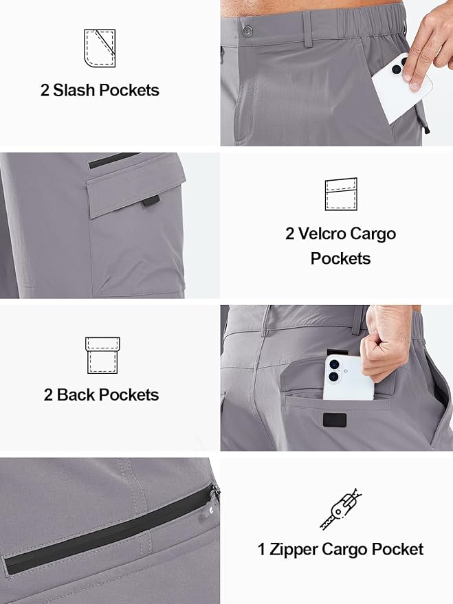 NORTHYARD Men's Cargo Hiking Shorts 9" Lightweight Outdoor Tactical Work Camping Sport Golf Casual Travel Fishing Multipocket