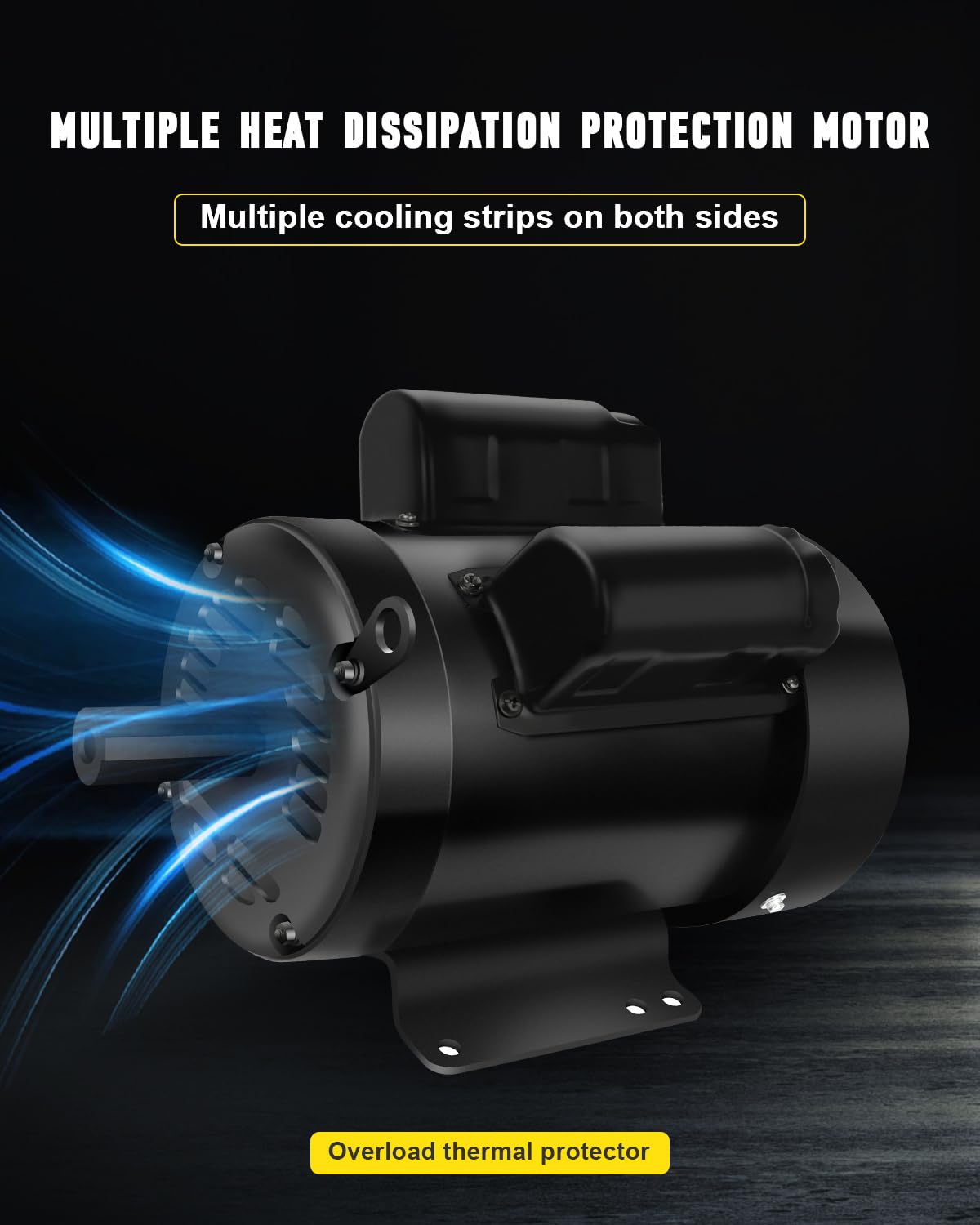 Air Compressor Motor 5HP, Industry AC Motor, Electric Motor 184T Frame Farm Duty Motor, 1750 RPM TEFC 208-230V 28.5-27.0 CW/CCW