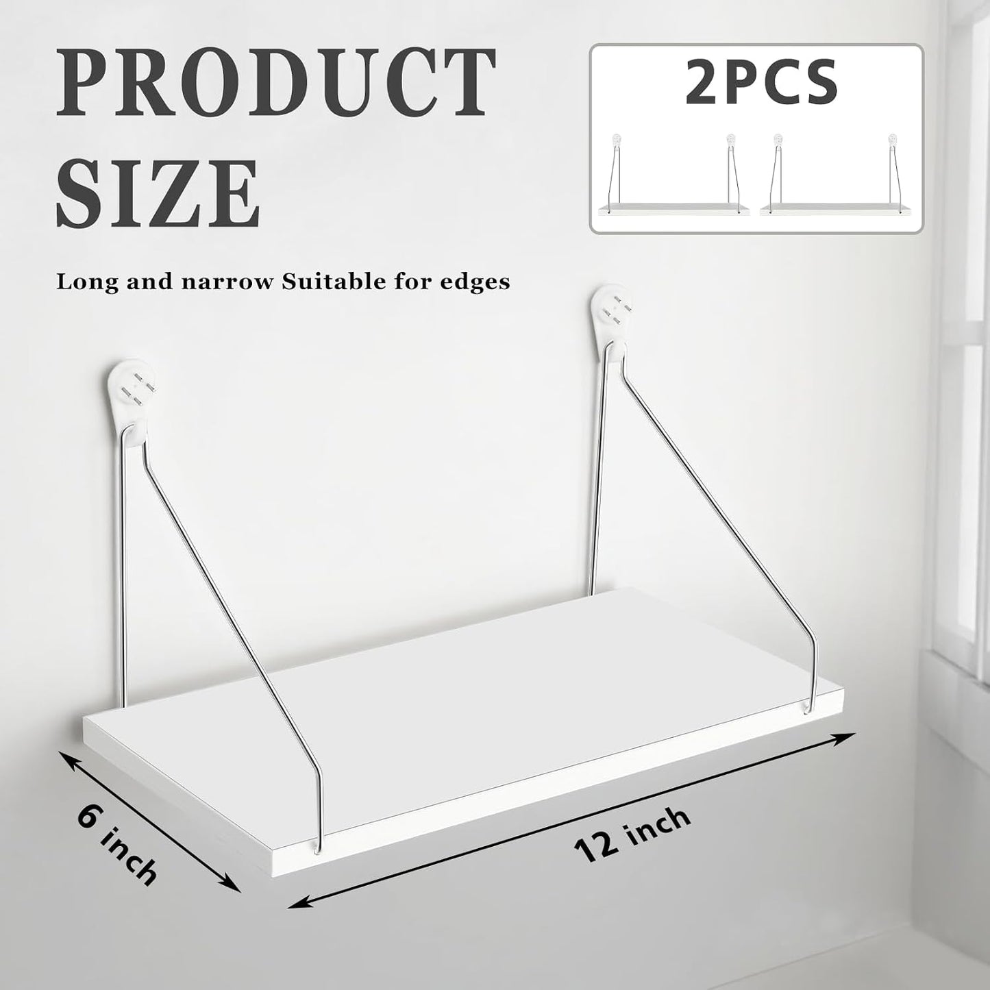 2 12 6 Inch Seamless CroBlissful Pcs Projector Shelf for Wall x Modem Router Shelf with Nail Router Wall Mount Modem