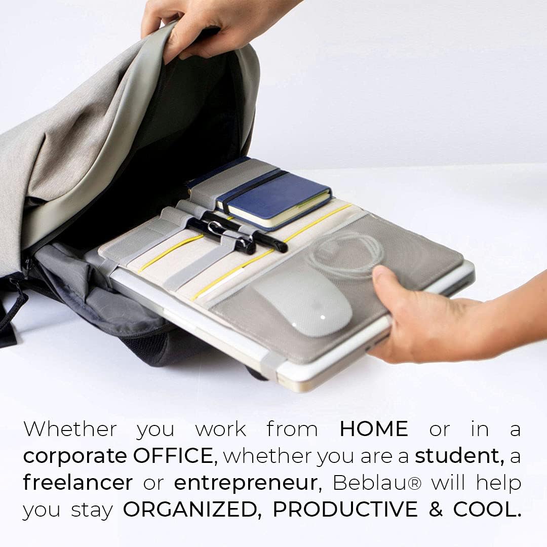 Backpack Beblau FOLD Portable TECH Organizer attachable to your Devices | Desk Sleeve | Gadget case | Working from Home