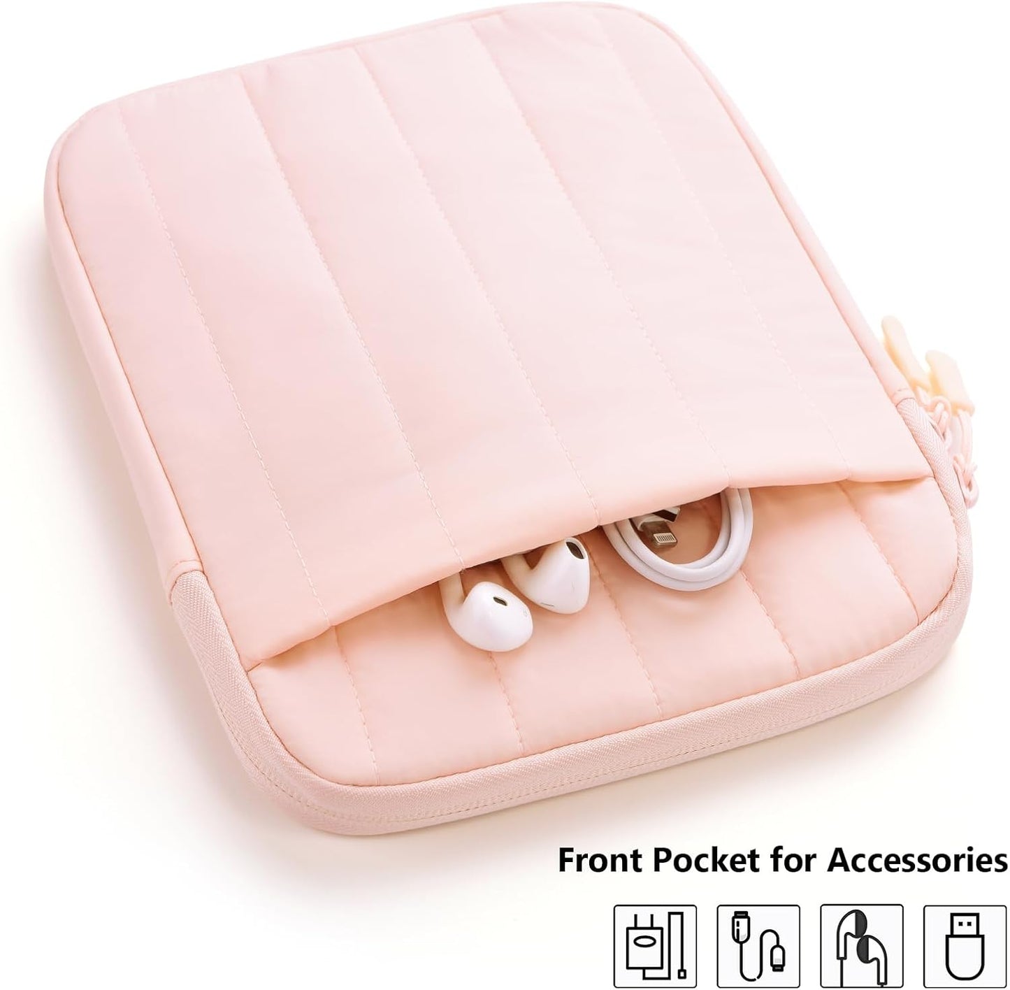 COOTHINE 6.8-7 Inch Puffy Sleeve Pouch for Kindle/eReader/eBook (Puffy Pink)