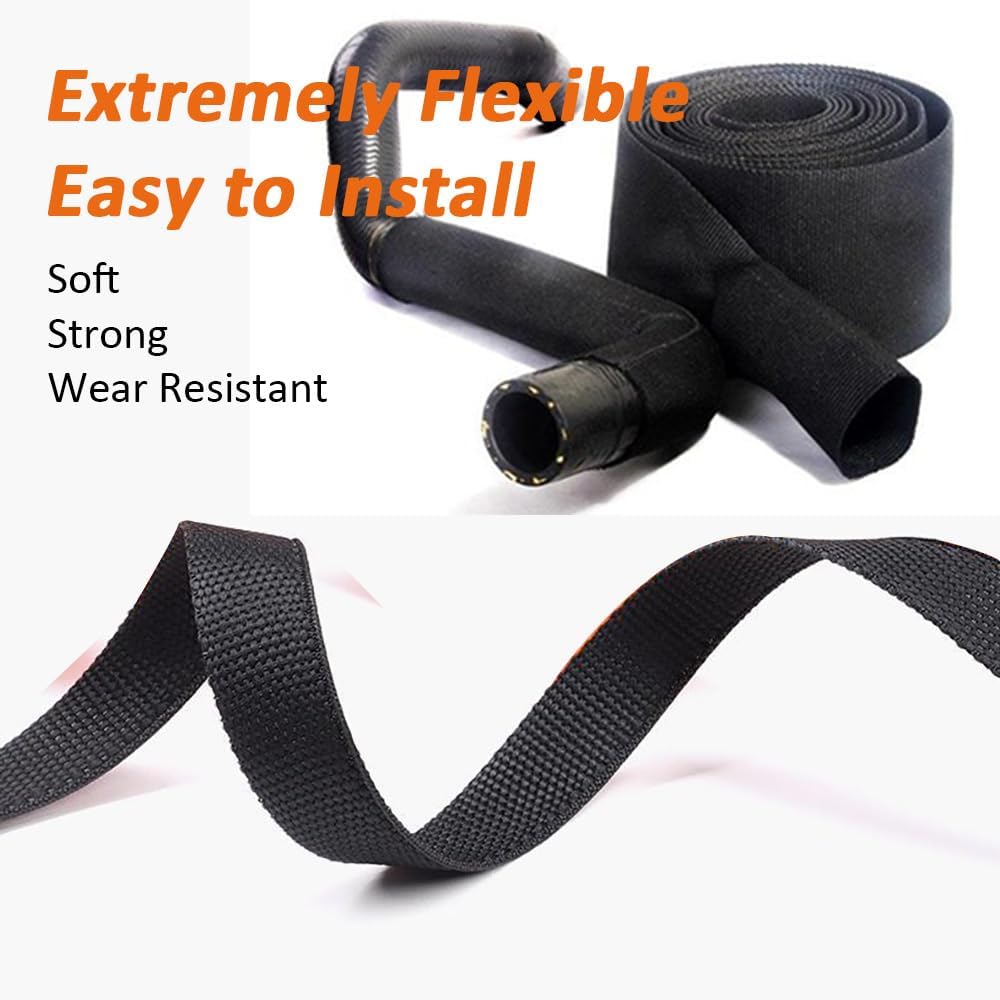 ROCKDIG 20 3/4 inch 2:1 FT Heat Shrinkable Braided Sleeving Heat Shrink Sleeve Abrasion Protection Flexibility Wiring