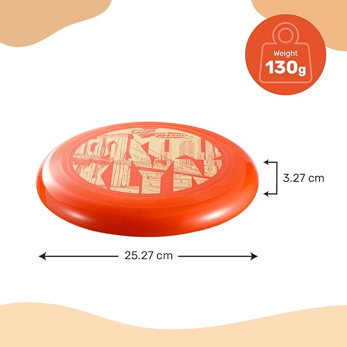 Wham-O Frisbee Cool Flyer Flying Disc, 9.95 Inch Sports Disc Lightweight Durable for Outdoor Beach Park Backyard Game - 130g