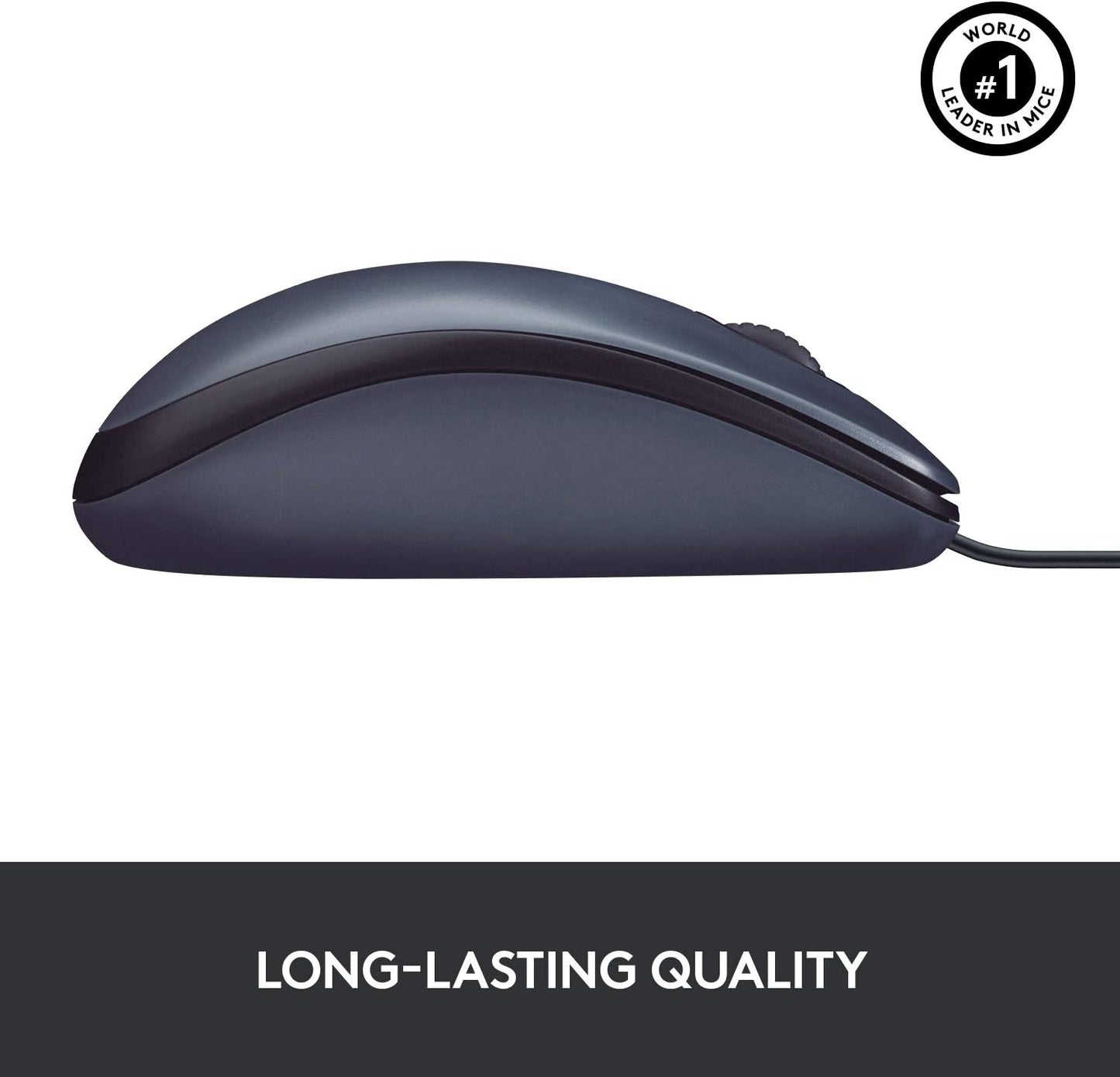 Logitech B100 USB Wired Mouse - Ambidextrous Black Design