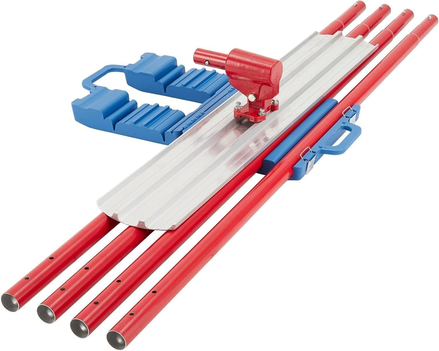 36"x8" Bull Float Kit, Aluminum Magnesium Alloy Concrete Float with Adjustable Bracket, 4 Extension Handles & Carrying Case, Round-End Cement Finishing Tool