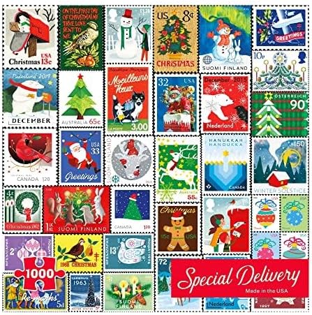 Re-Marks 1000-Piece Christmas Collage Puzzle - 26.75 x 19.25 Inches, Berry Design for All Ages