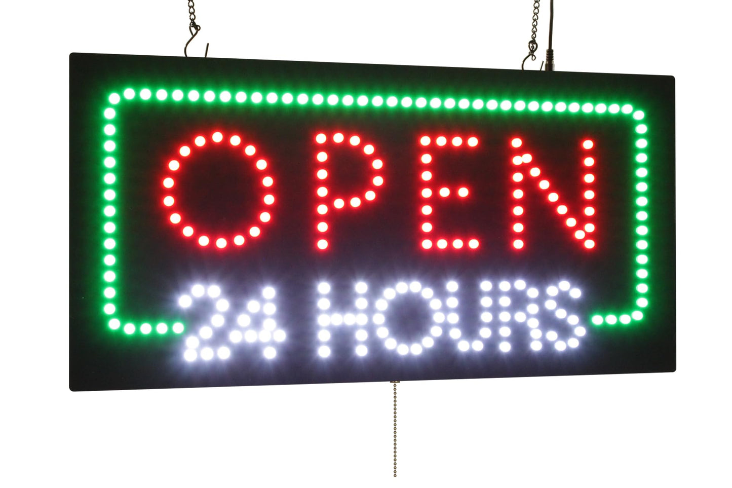 Open 24 Hours Sign, Jumbo size, 31"x17", 78x43cm, TOPKING, LED, Neon, Florescent, Signage, Signboard, Display, Billboard, Screen, Grand Opening, Gift