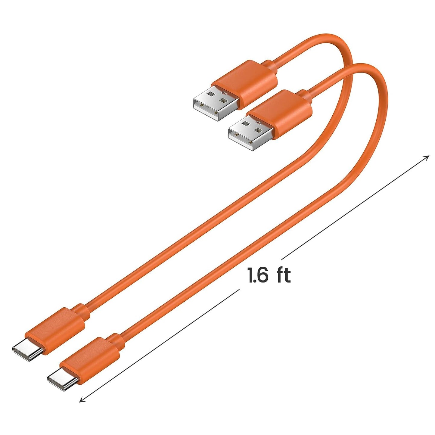 2-Pack 1.6ft 50cm weishan USB C Power Cable for Wyze Duo Cam Video Doorbell and Palm Lock - Short Round Charging Cord