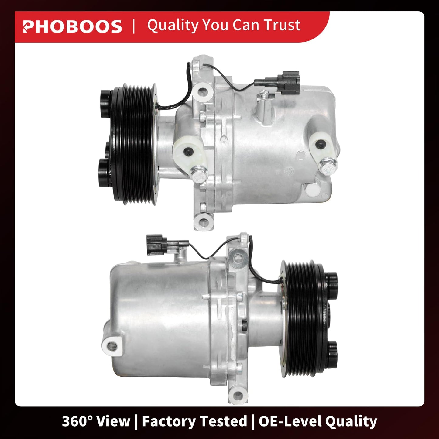 PHOBOOS A/C Compressor with Clutch Compatible with Nissan Frontier 2005-2019 L4 2.5L/V6 4.0L, Xterra 2005-2015, V6 4.0L, Fast Cooling, Low Noise, Easy Installation, Ref. 58885