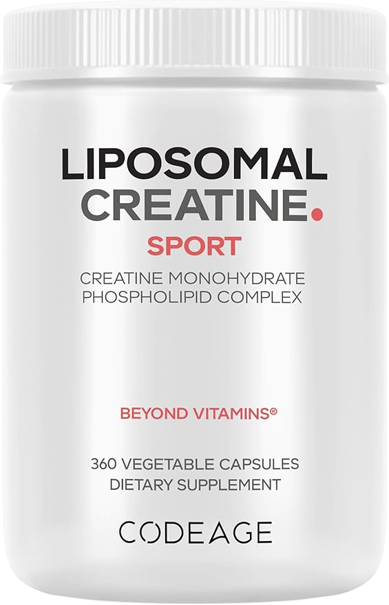 Codeage Liposomal Creatine Monohydrate Supplement, Pure Creatine 2500mg - 3 Months Supply, Micronized, Creatinine Muscles Sports Nutrition and Athletes, Non-GMO - 360 Capsules