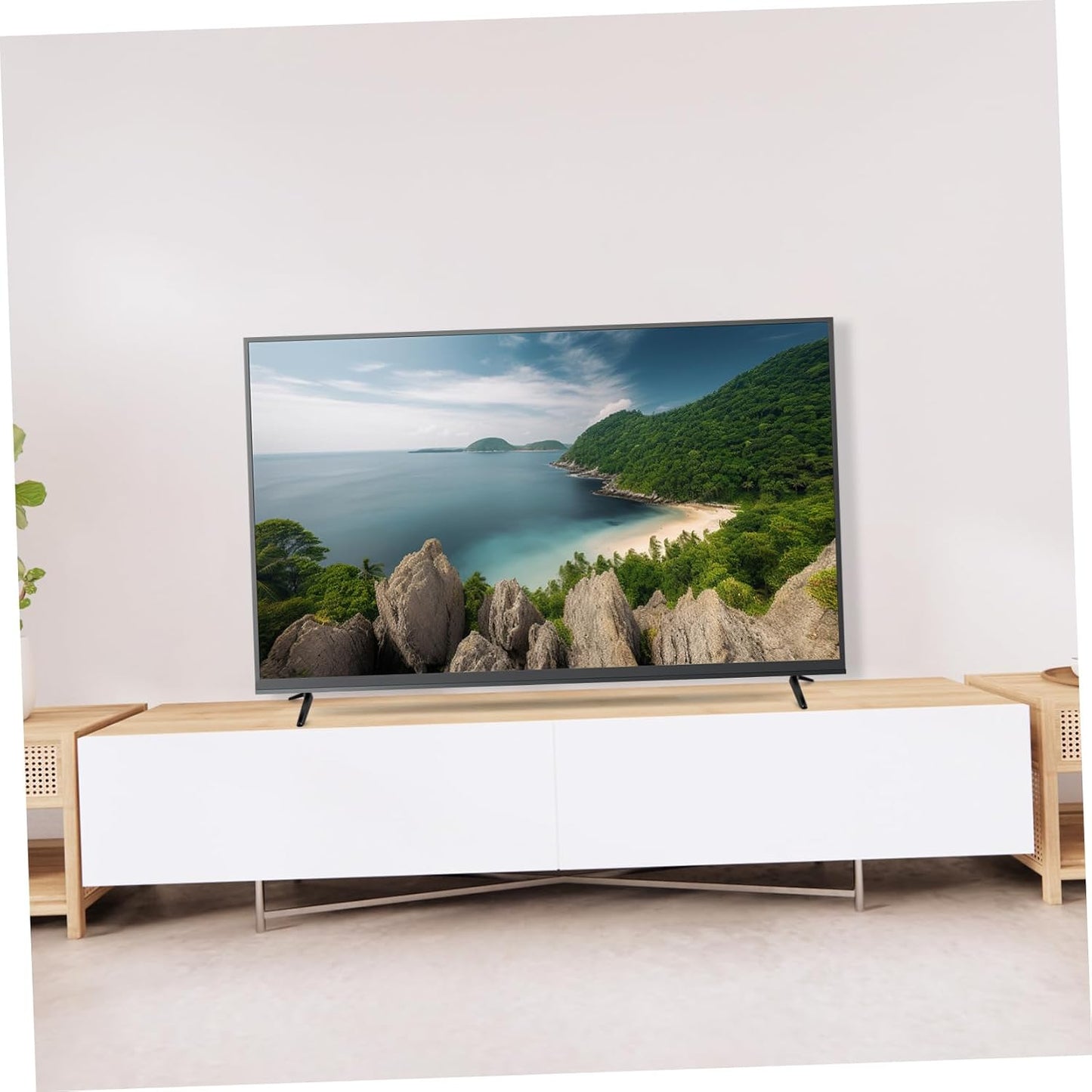 STOBOK 2pcs 32-55 Inch Universal Tv Stand Legs with Screws Tabletop Bracket Compatible with Roku Screens Plastic Tv