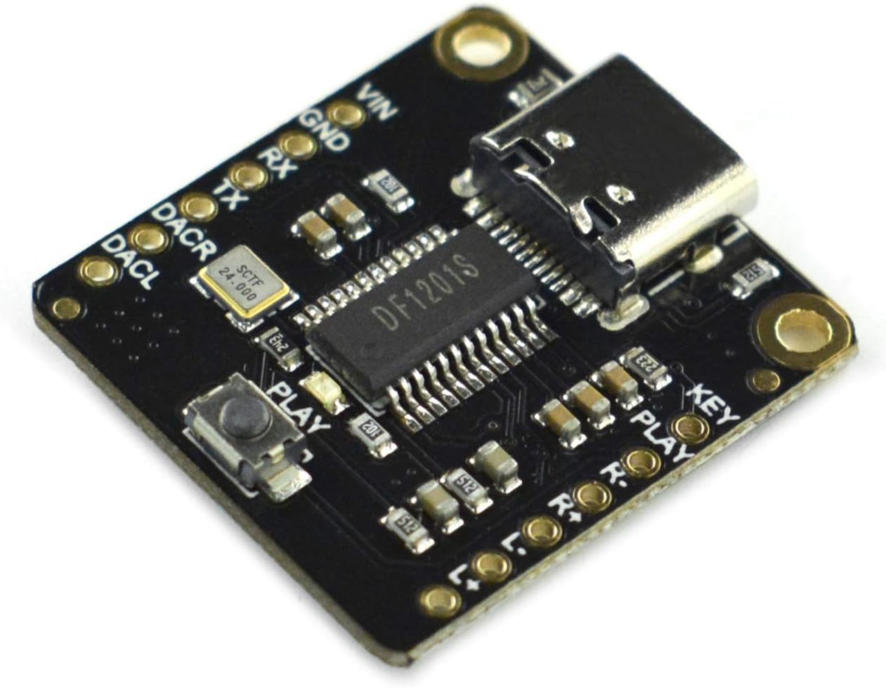 DFROBOT MP3 [128MB 24-bit ESP32, DFPlayer Pro Module Onboard Memory] - No TF Card Required, Type-C U-Disk Mode