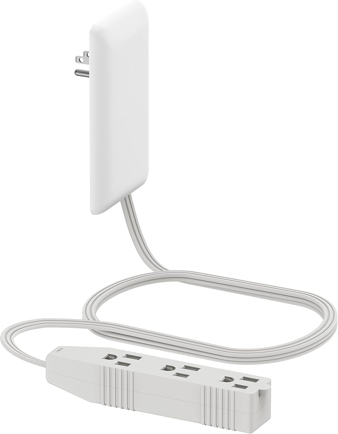 LIDER 3 3-Outlet 3ft LWE3-315-W, Flat-Face Outlet Extender with Receptacles, Ultra-Thin Wall Plate Plug with Cord