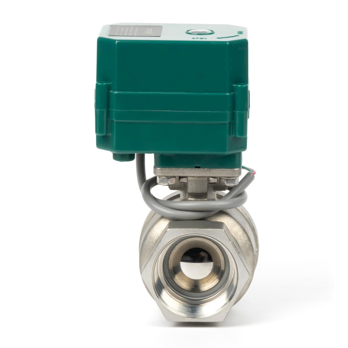 U.S. Solid 1-1/2” Motorized Ball Valve - NSF Certified 304SS Electric Ball Valve with Full Port, 9-24V AC/DC, 2-wire Auto Return, Normally Closed