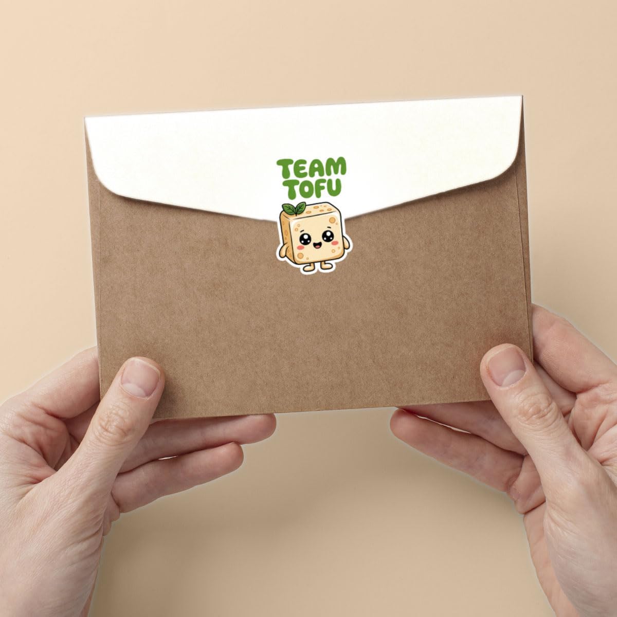 3 Pcs Team Tofu Cute Sticker, Funny Vegan Food Cartoon Design, Vegetarian Vinyl Stickers Die-Cut Waterproof for Laptop