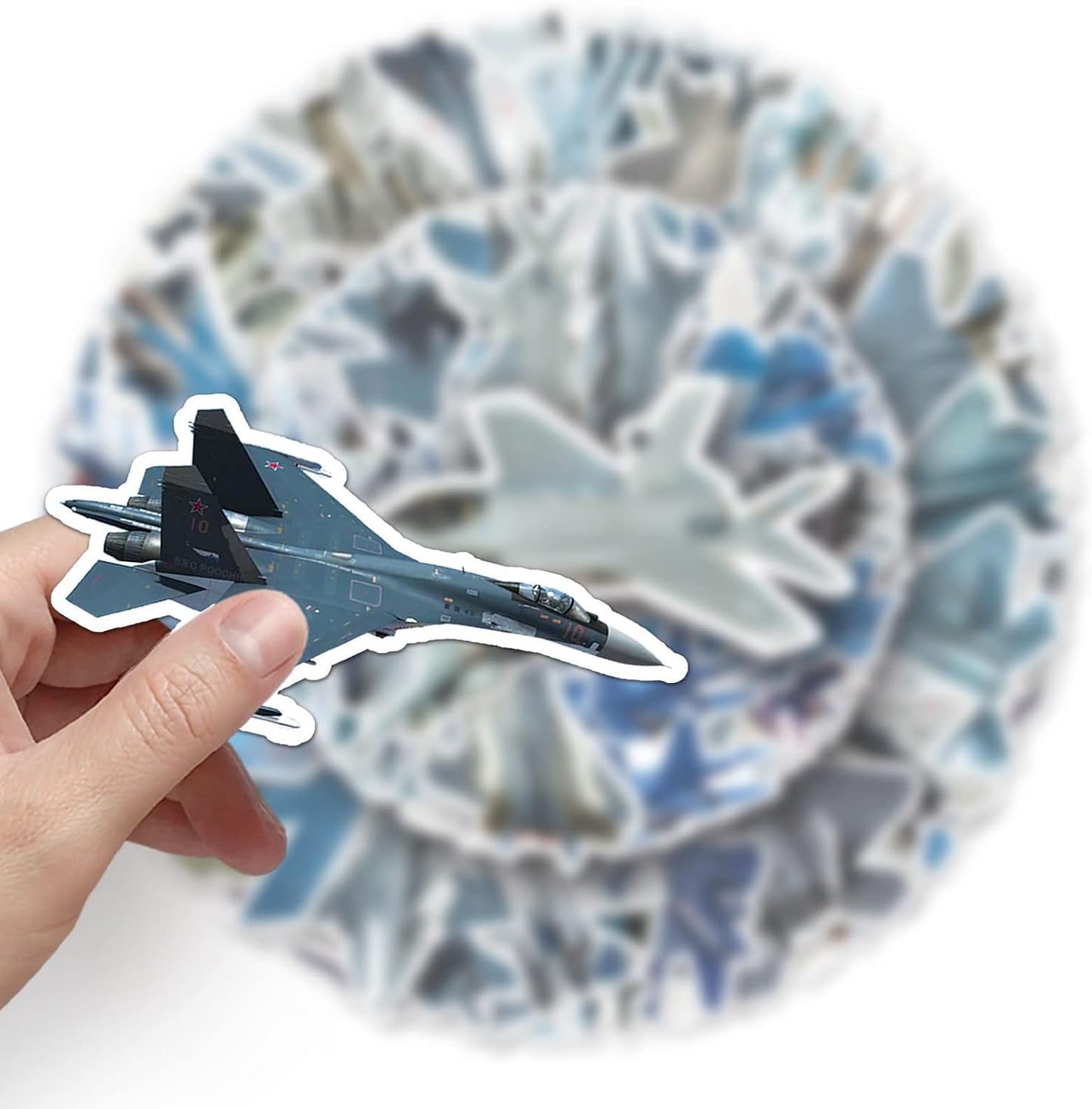 LYLSDSB 50Pcs Fighter Jet Plane Stickers - Vinyl Waterproof for Laptops, Bikes, Cars & More