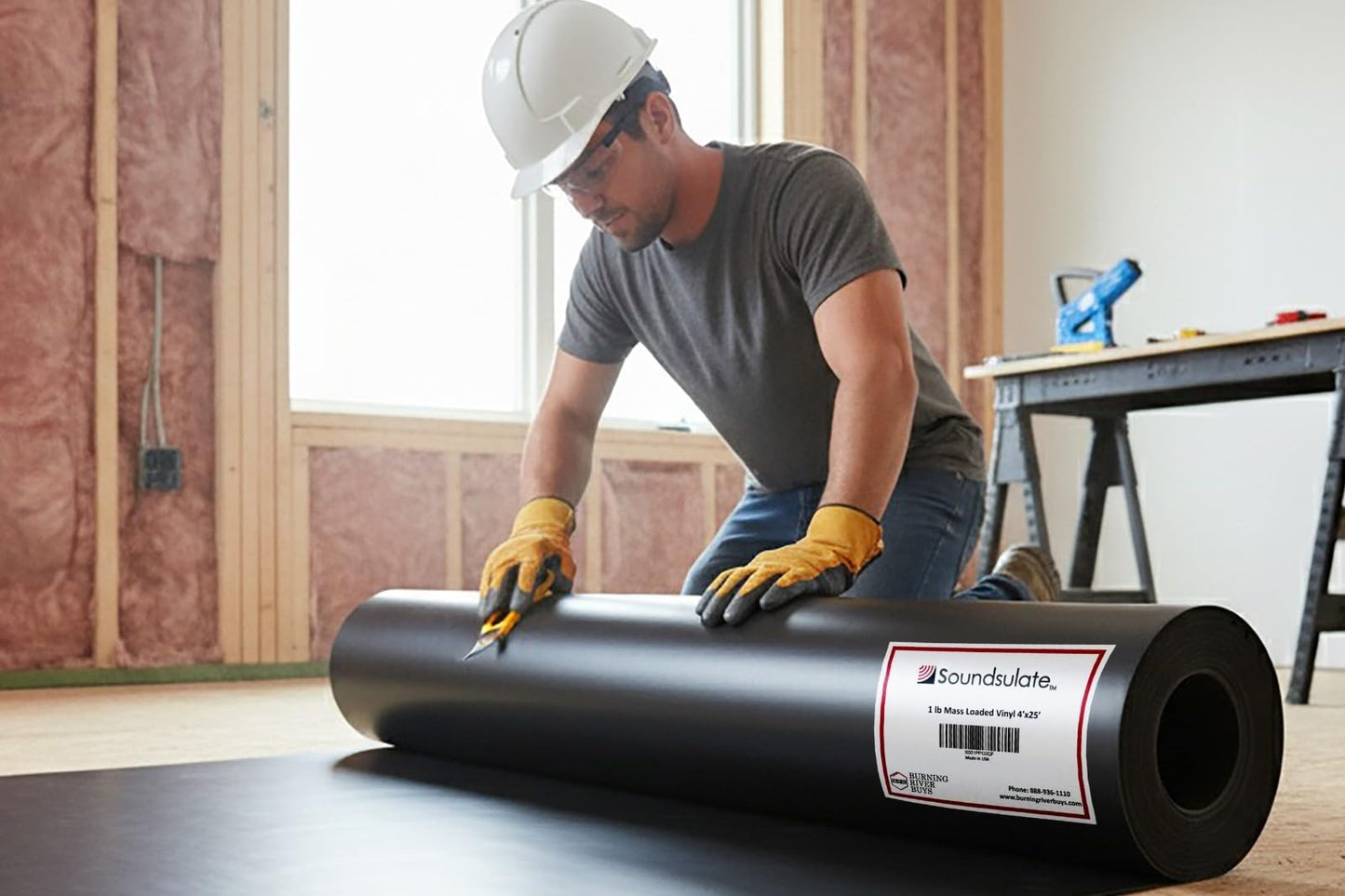 Soundsulate™ Next Generation, 1 lb. Mass Loaded Vinyl (MLV) Soundproofing Barrier Roll, Premium Noise Blocking for Walls, Ceilings, Home Theaters & Automotive. See all Options.