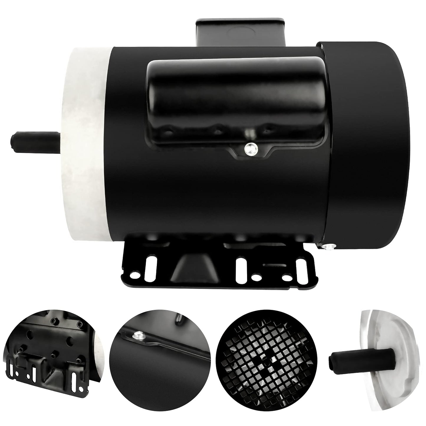 3/4HP Electric Motor 1725RPM General Purpose Single Phase Motor 115V/230V 56C Frame 5/8" Shaft Diameter Rolled Steel Shell 60HZ TEFC