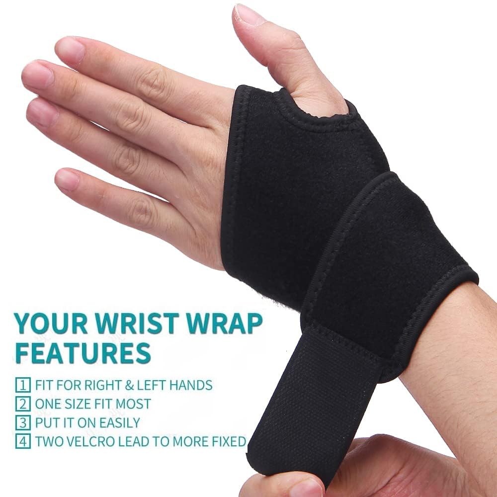 Jacsunco Carpal Tunnel Wrist Brace, Adjustable and Comfortable Wrist Support Brace for Tendinitis and Arthritis, Wrist Compression Wrap for Pain Relief, Fit for Both Left and Right Hand (Purple)