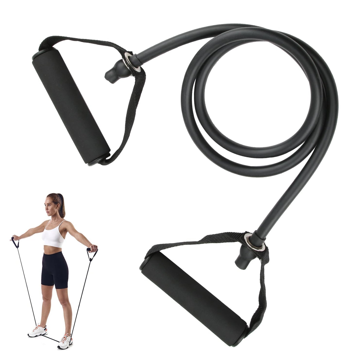 Resistance Bands with Handles, Easy Hold Working Out Exercise Bands, Comfortable Workout Accessory for Men Women Strength Training Muscle Shaping Physical Therapy Home (30LB)