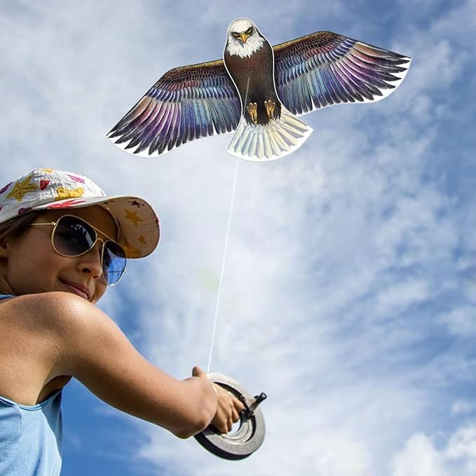 HONBO Eagle Kites for Adults and Kids,Easy to Fly for Beach Trip, Outdoor Activities-Wingspan 73”-200ft Line with Swivel-Bonus Durable Polyester Bag