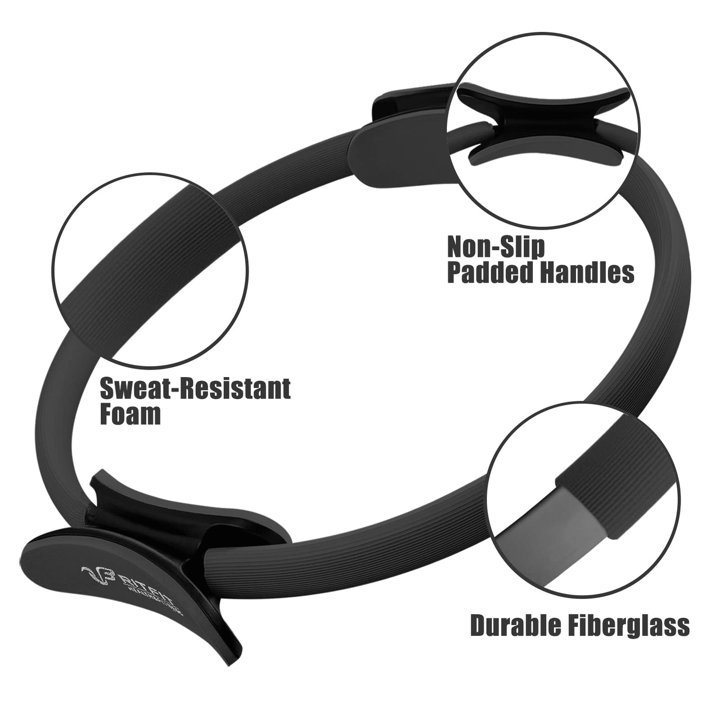 RitFit Pilates Ring Circle - 14 Inch Magic Fitness Circle for Toning Inner & Outer Thighs, Bonus Workout Guide Included