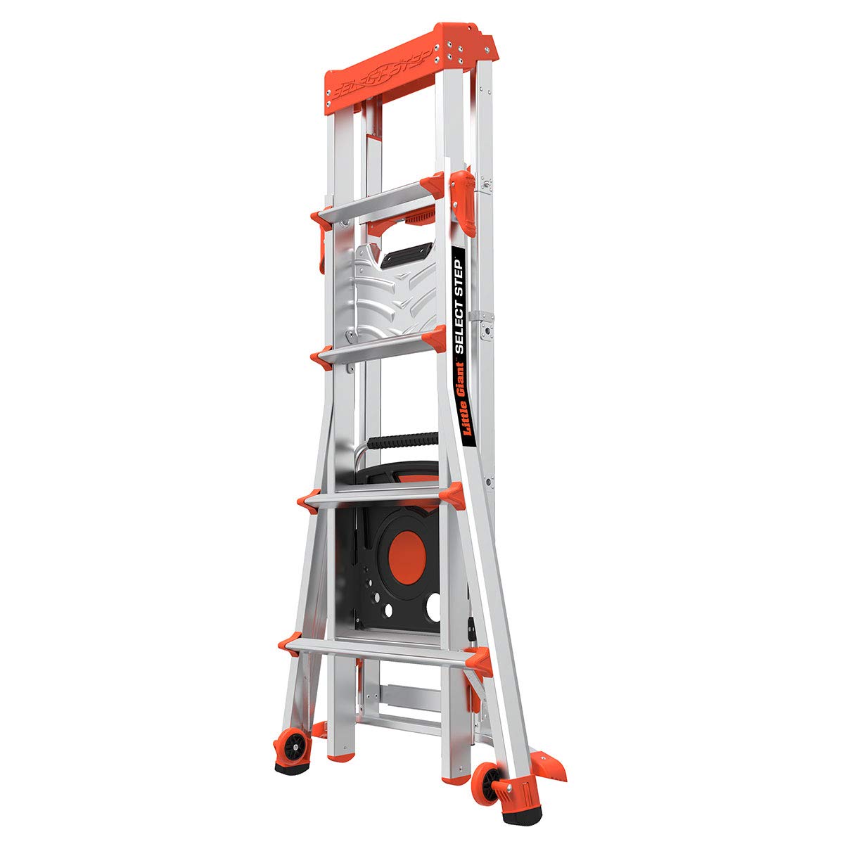 Little Giant Ladders, Select Step with AirDeck Accessory, 5-8 Foot, Stepladder, Aluminum/Orange