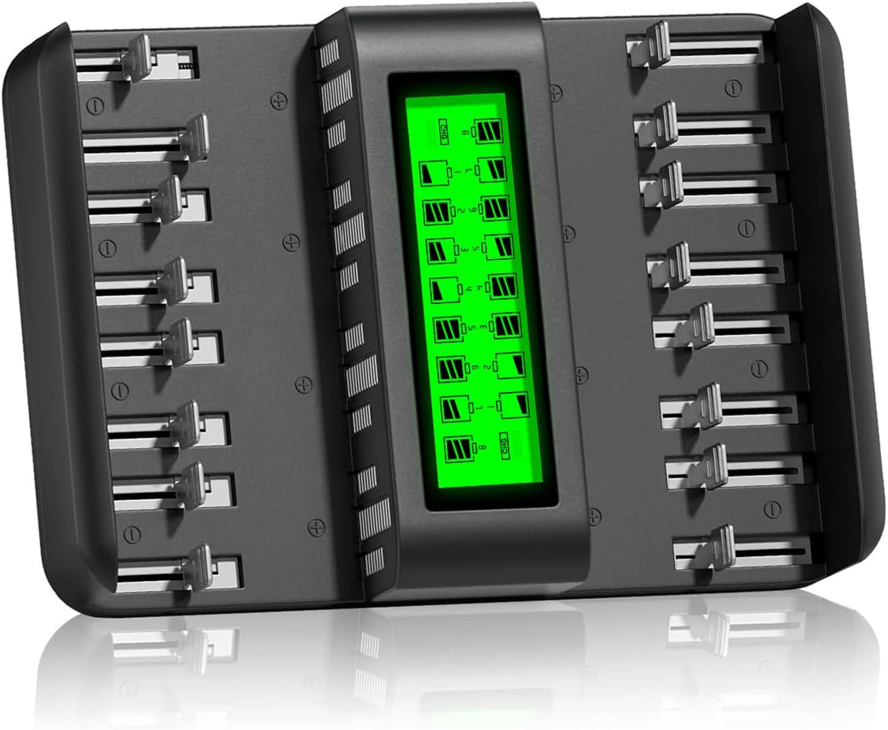 CITYORK 16 1.2V Bay Rechargeable Battery Charger Smart LCD Display for AA AAA C D Ni-MH Ni-CD Rechargeable Batteries