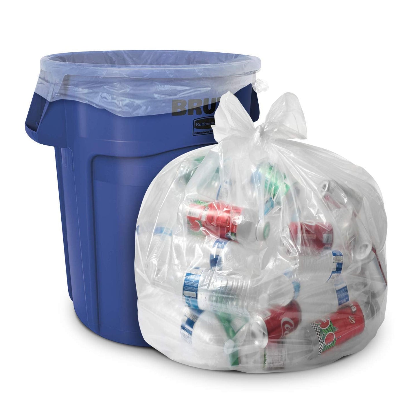 Aluf Plastics 56 Gallon 1.5 MIL (eq) Clear Heavy Duty Garbage Bags - 43" x 46" - Pack of 400 - for Industrial, Recycling, Storage, & Outdoor