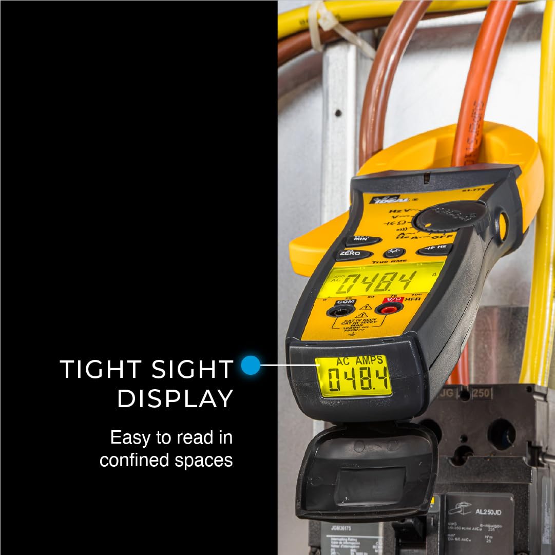IDEAL INDUSTRIES INC. 61-775 1000 Amp TightSight Clamp Meter AC/DC with TRMS, True RMS Current and Voltage, CATIII for 1000V, CATIV for 600V